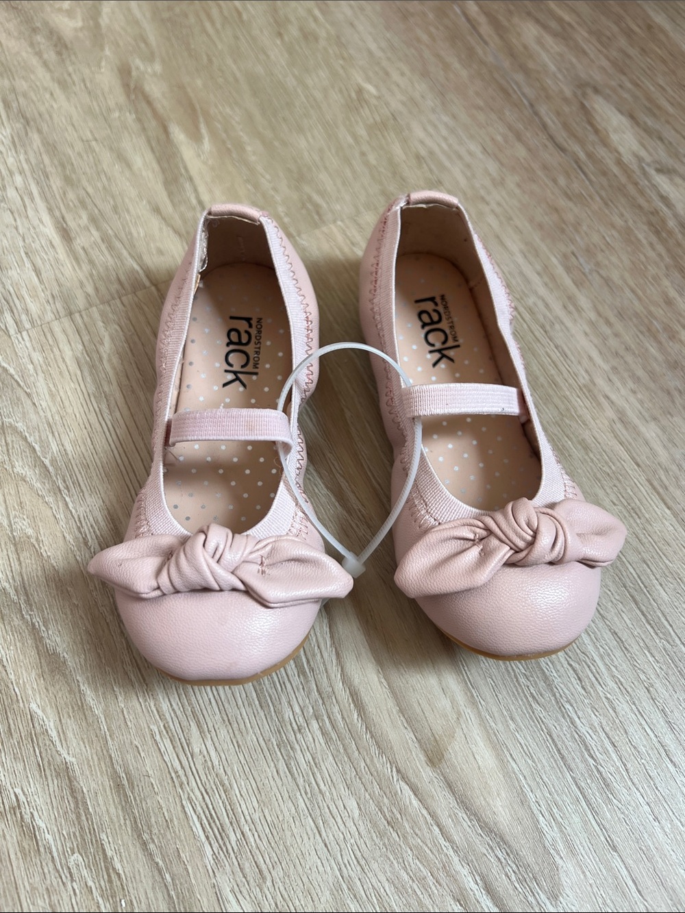 Nordstrom Rack Girls Blush Pink Knot Bow Mary Jane Flats